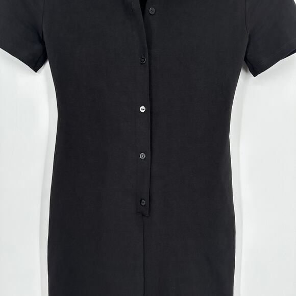 Oak + Fort Fitted Polo Romper Short Sleeve Black Oak Refined Bodysuit - Picture 5 of 11